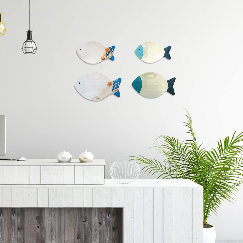 Amazon.co.jp: 木製魚吊り下げオーナメント 木製魚ウォールアート装飾